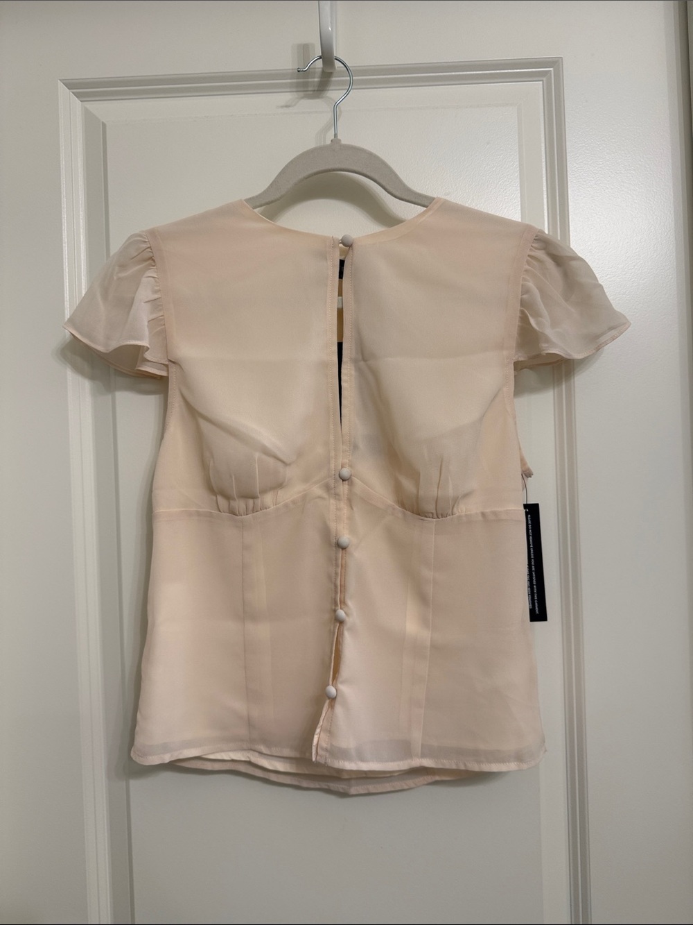 White Fox Btq - Cream Button-Front Short SleeveBlouse